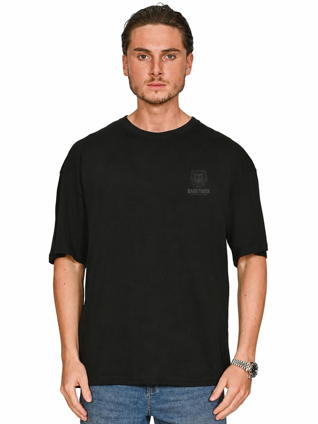 Apex Logo Oversized Tee in the Black on Black collection