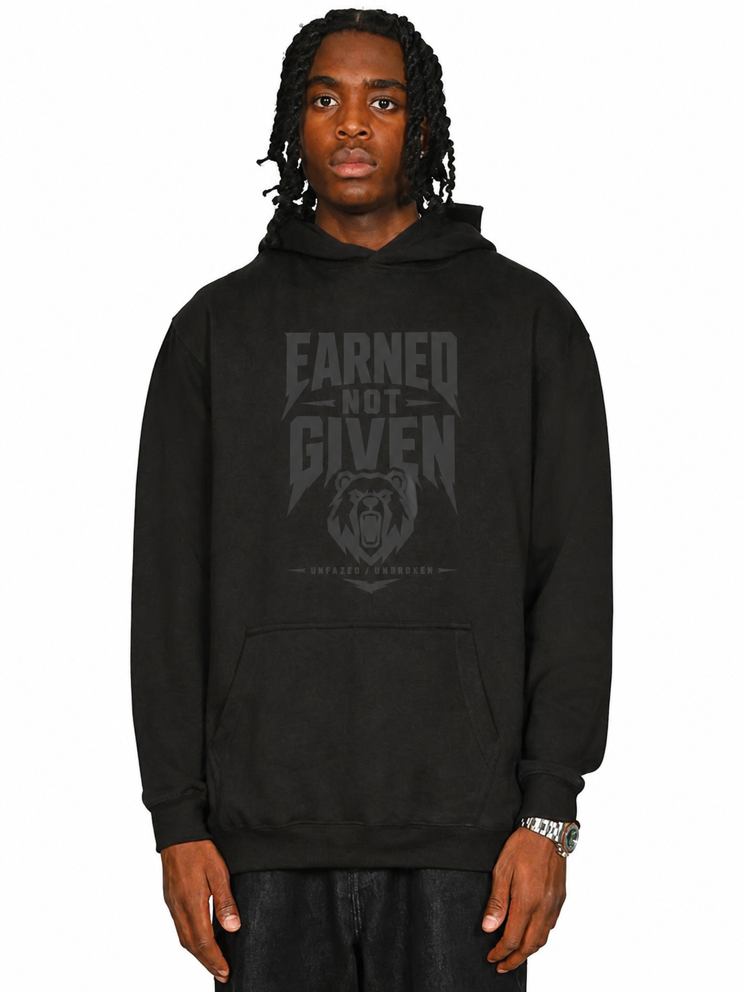 Earned Not Given Hood in the Black on Black collection