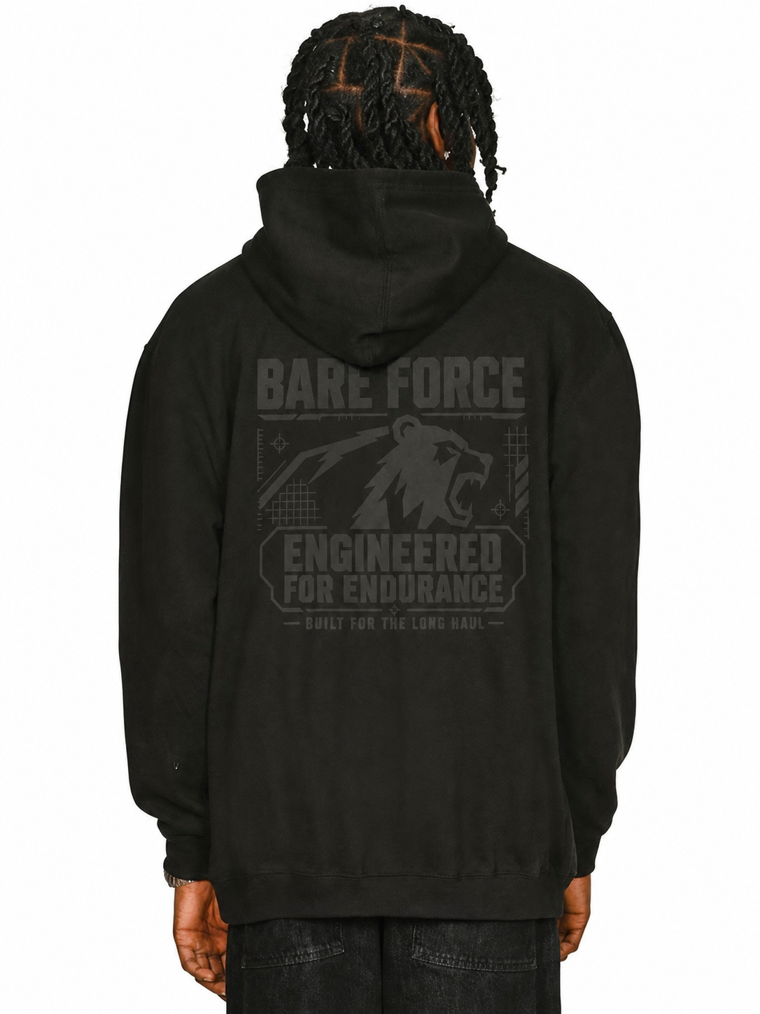 Engineered For Endurance Hood in the Black on Black collection
