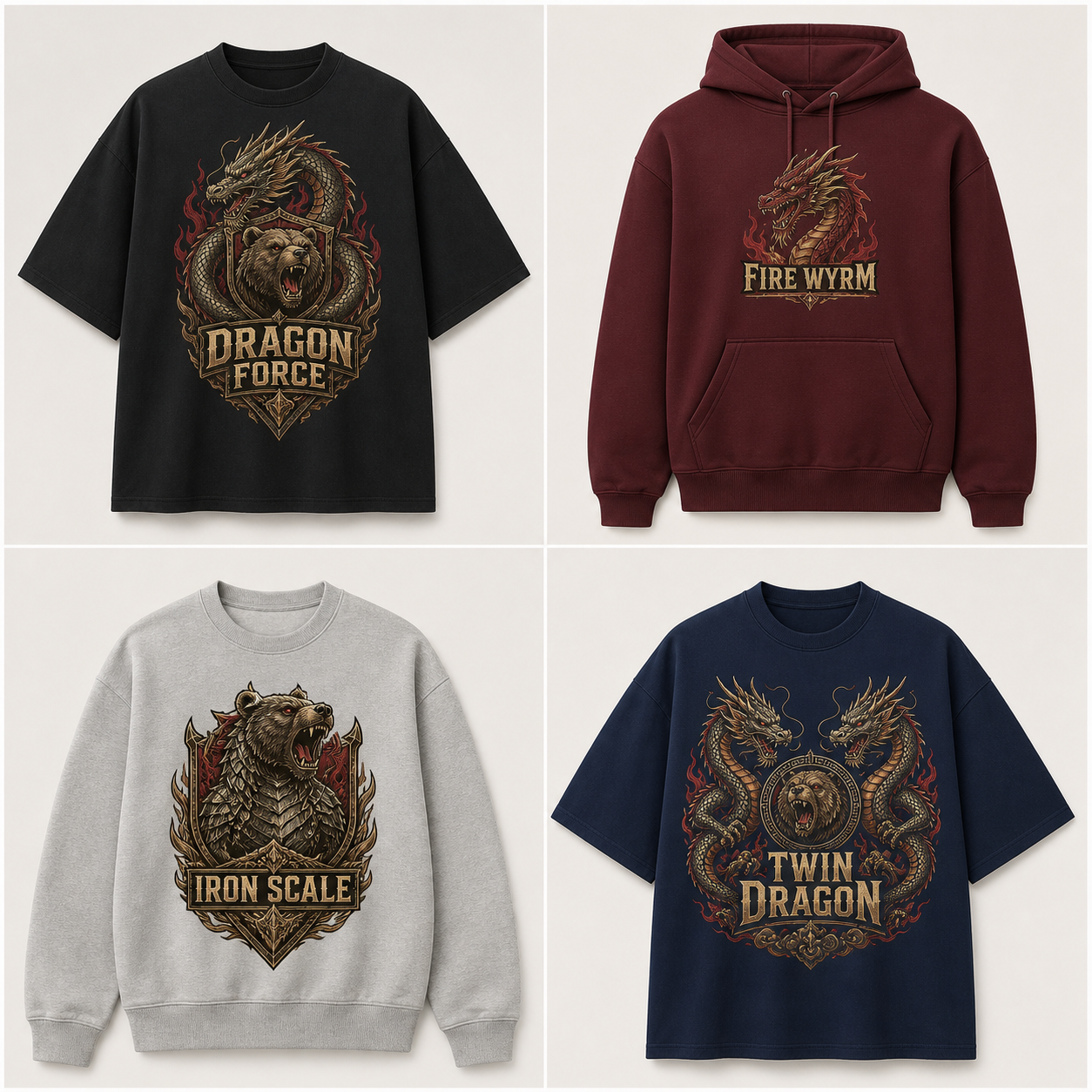 Four Bear Force Dragon graphic garments