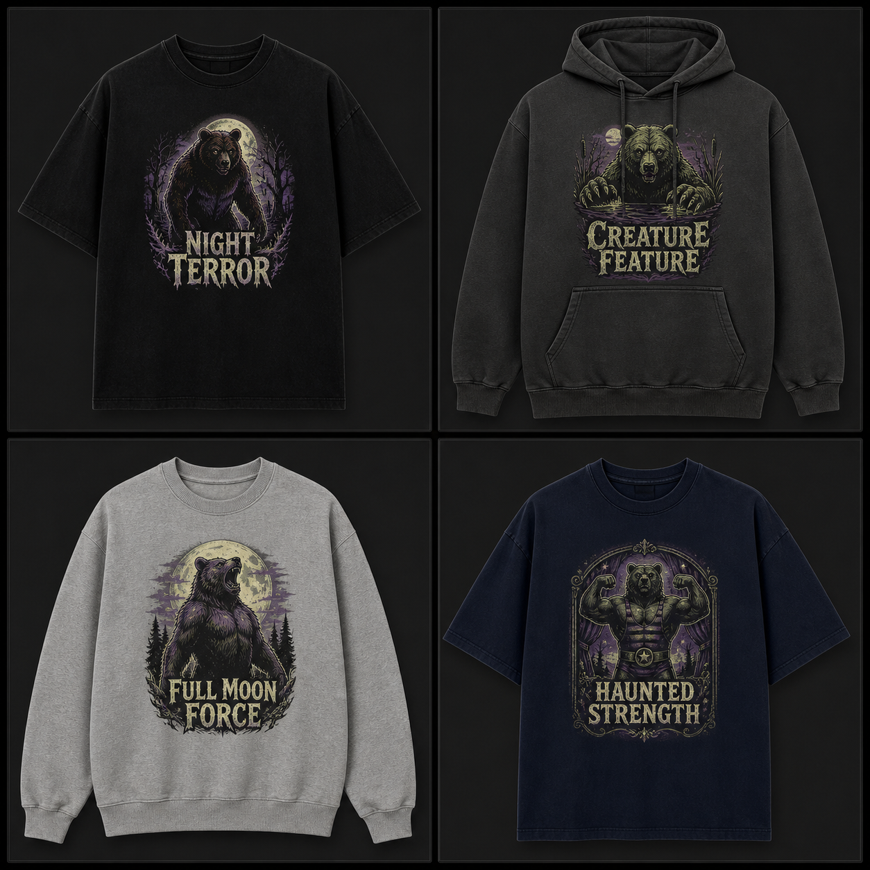 Four Bear Force Horror graphic garments